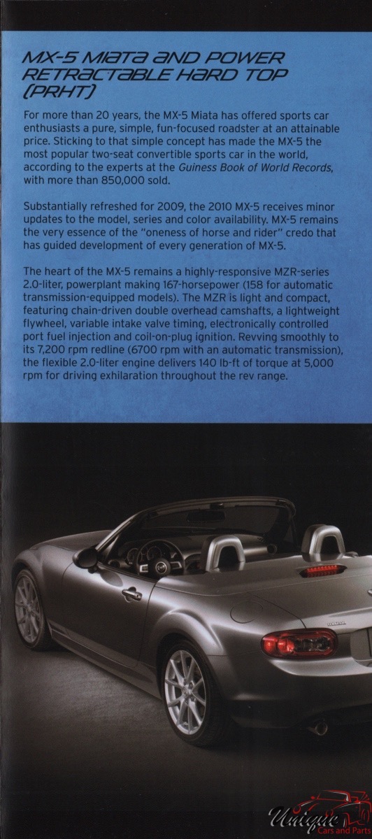 2010 Mazda Model Lineup Brochure Page 3